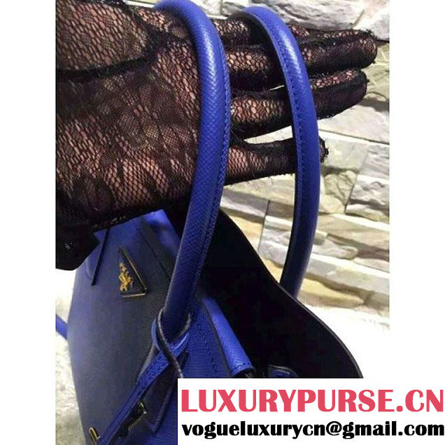 Prada 1BG775/1BG887 Saffiano Cuir Leather Tote Double Bag Blue (2A193-6050532 )