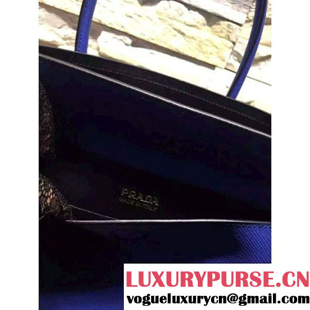 Prada 1BG775/1BG887 Saffiano Cuir Leather Tote Double Bag Blue (2A193-6050532 )