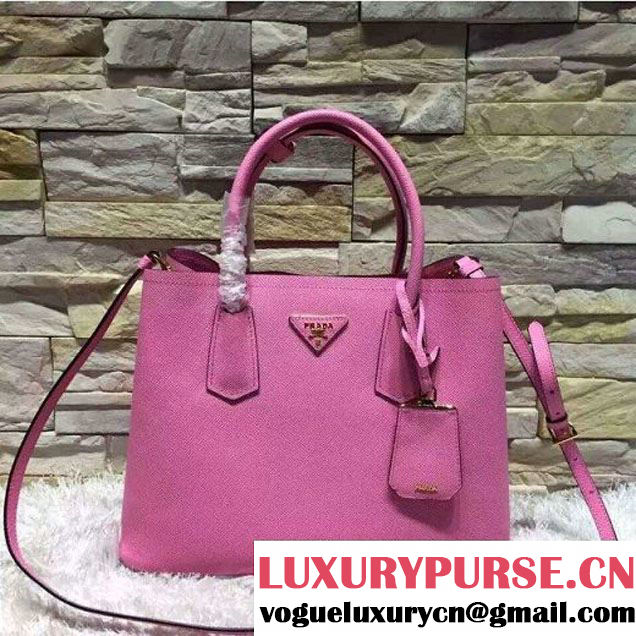 Prada 1BG775/1BG887 Saffiano Cuir Leather Tote Double Bag Pink (2A193-6050533 )