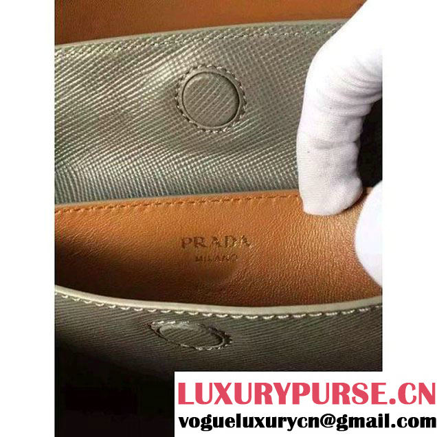 Prada Saffiano Leather Double Bag with Two-tone Handle Marble/Caramel 2016 (2A016-6051902 )