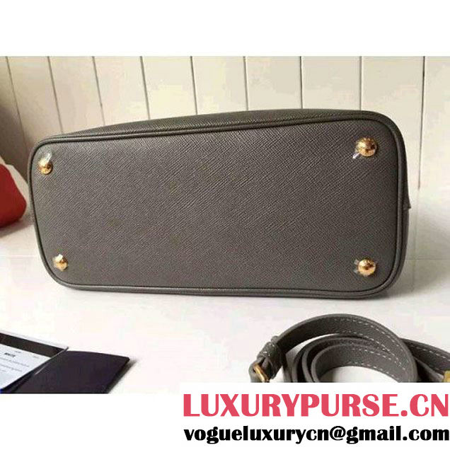 Prada Saffiano Leather Double Bag with Two-tone Handle Marble/Caramel 2016 (2A016-6051902 )