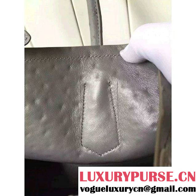 Prada Calfskin Ostrich Pattern Double Bag Etoupe 2016 (2A016-6060303 )