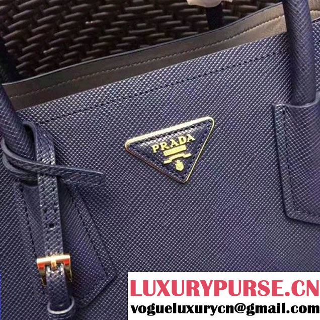 Prada 1BG775 Two-Tone Saffiano Leather Double Bag Blue/Grey 2017 (GYF-7060151 )