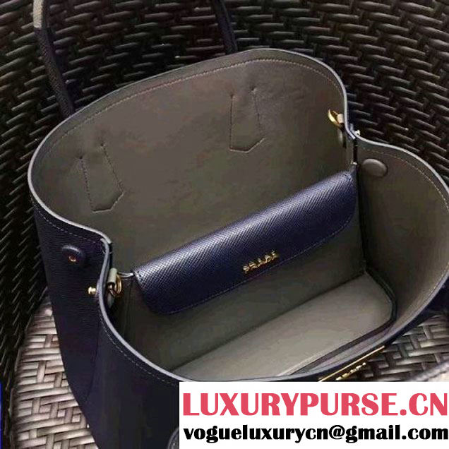 Prada 1BG775 Two-Tone Saffiano Leather Double Bag Blue/Grey 2017 (GYF-7060151 )