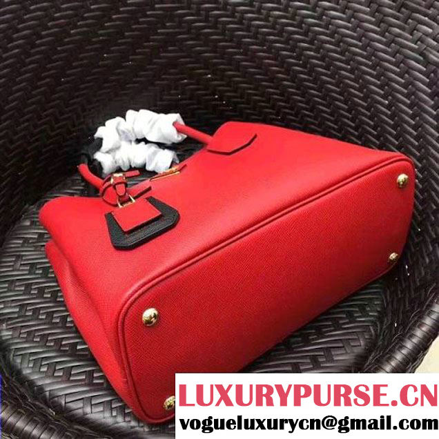 Prada 1BG775 Two-Tone Saffiano Leather Double Bag Red/Black 2017 (GYF-7060154 )