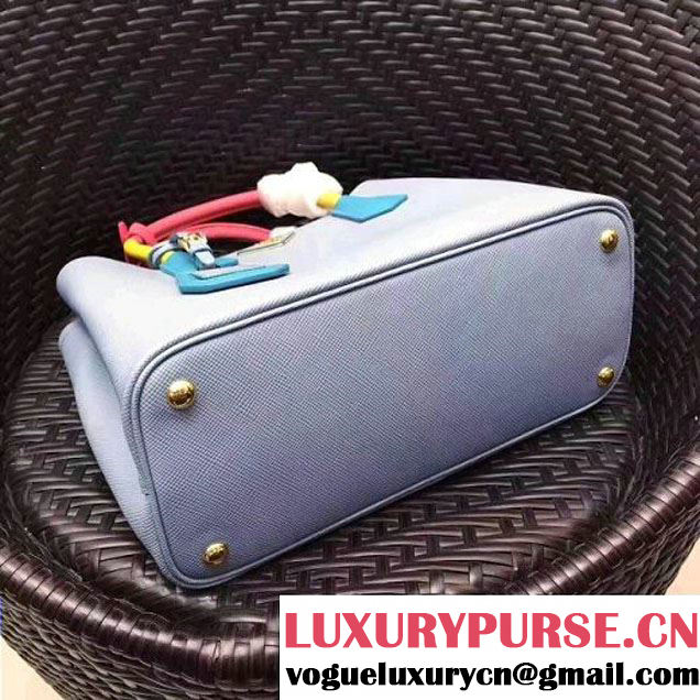Prada 1BG775 Multicolored  Saffiano Leather Double Bag Astral Blue/Yellow/Rosy 2017 (GYF-7060155 )