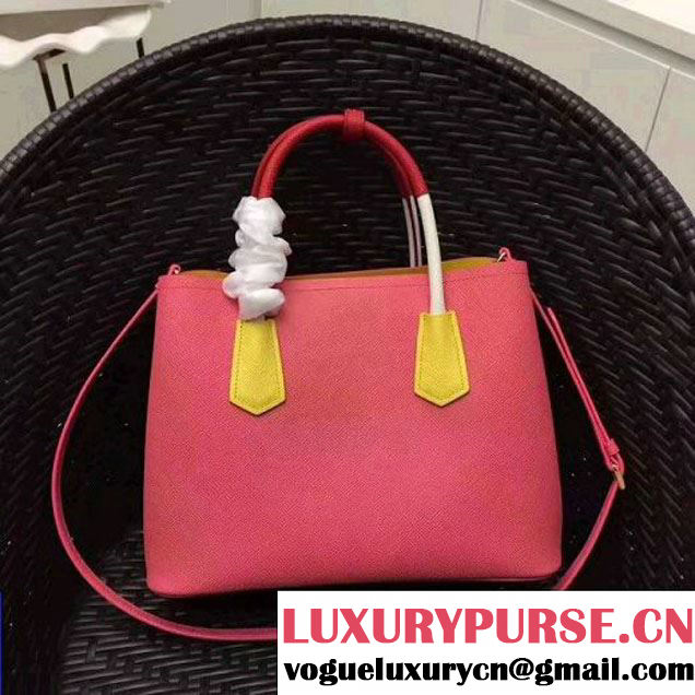 Prada 1BG775 Multicolored  Saffiano Leather Double Bag Rosy/Yellow/Red 2017 (GYF-7060156 )