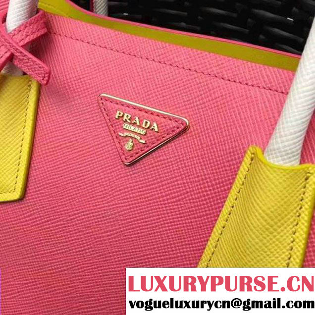 Prada 1BG775 Multicolored  Saffiano Leather Double Bag Rosy/Yellow/Red 2017 (GYF-7060156 )
