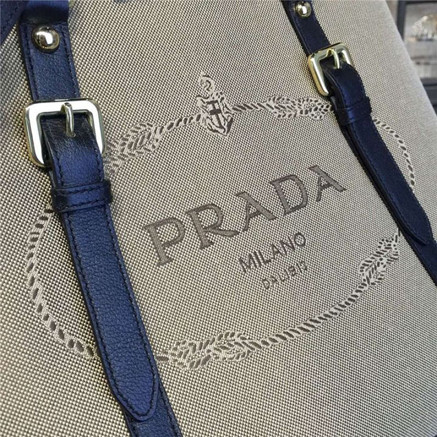 Prada Canvas Tote 36cm Bag Calfskin Leather Fall WInter 2016 Collection Black
