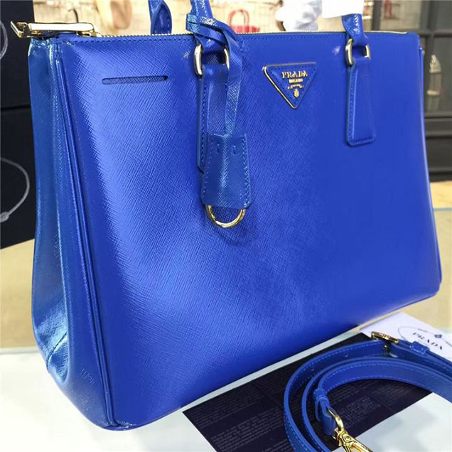 Prada Saffiano Leather Bag 33cm Fall Winter 2016 Bag Collection Electric Blue