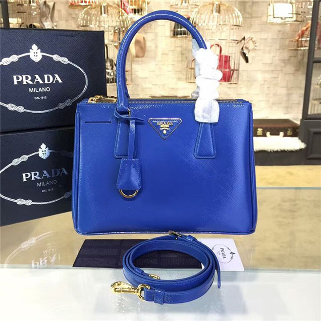 Prada Saffiano Leather Bag 28cm Fall Winter 2016 Bag Collection Electric Blue