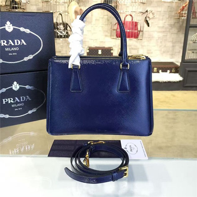 Prada Saffiano Leather Bag 28cm Fall Winter 2016 Bag Collection Dark Blue