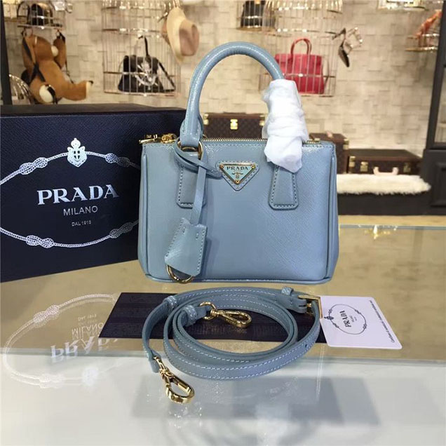 Prada Saffiano Mini Bag 18cm Fall Winter 2016 Bag Collection Light Blue