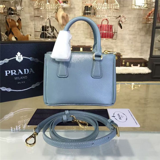 Prada Saffiano Mini Bag 18cm Fall Winter 2016 Bag Collection Light Blue
