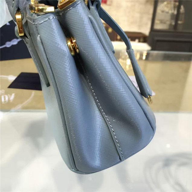 Prada Saffiano Mini Bag 18cm Fall Winter 2016 Bag Collection Light Blue