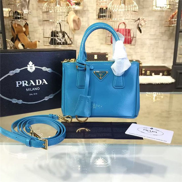 Prada Saffiano Mini Bag 18cm Fall Winter 2016 Bag Collection Turqouise Blue