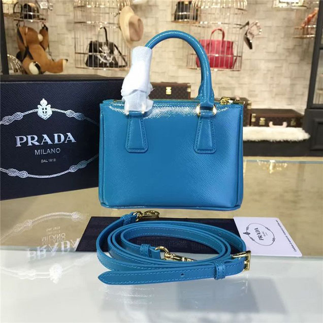 Prada Saffiano Mini Bag 18cm Fall Winter 2016 Bag Collection Turqouise Blue