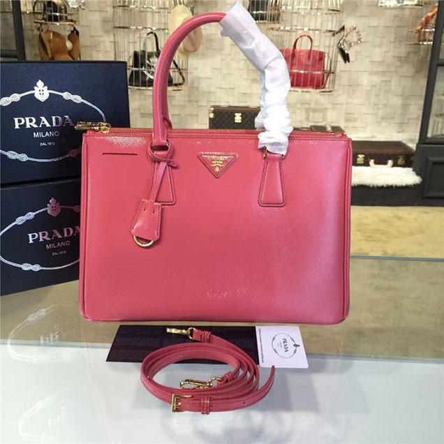 Prada Saffiano Leather Bag 33cm Fall Winter 2016 Bag Collection Rose Pink