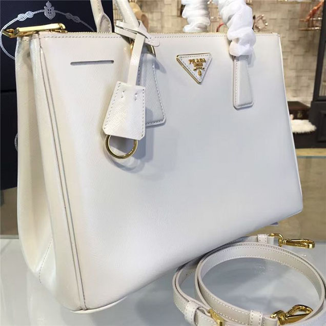Prada Saffiano Leather Bag 33cm Fall Winter 2016 Bag Collection White
