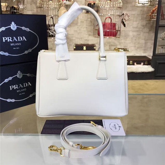Prada Saffiano Leather Bag 28cm Fall Winter 2016 Bag Collection White