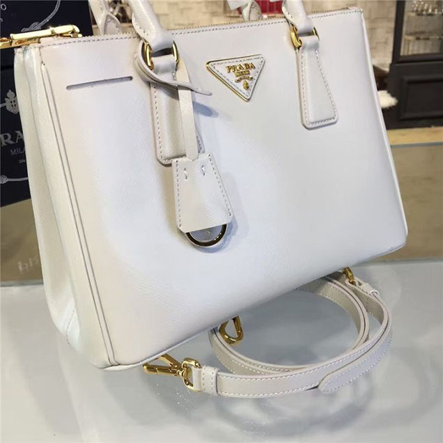 Prada Saffiano Leather Bag 28cm Fall Winter 2016 Bag Collection White