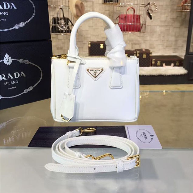 Prada Saffiano Mini Bag 18cm Fall Winter 2016 Bag Collection White