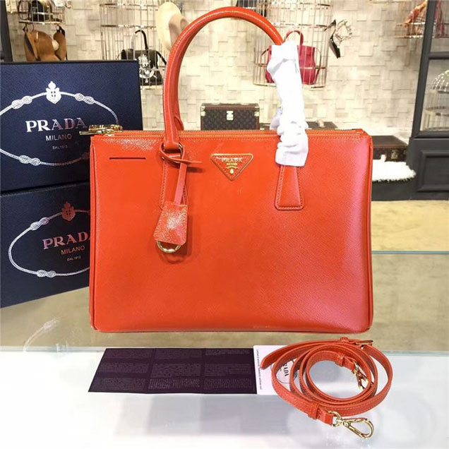 Prada Saffiano Leather Bag 33cm Fall Winter 2016 Bag Collection Orange