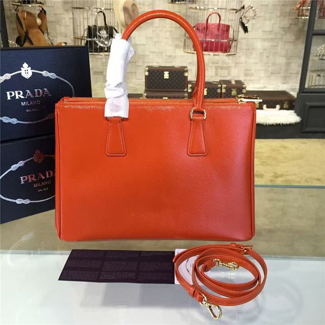 Prada Saffiano Leather Bag 33cm Fall Winter 2016 Bag Collection Orange
