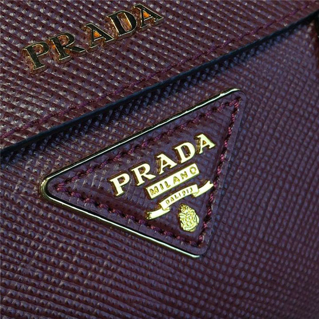 Prada Saffiano Double Handle Tote Bag 26cm Fall Winter 2016 Bag Collection Burgundy