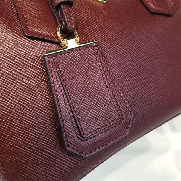 Prada Saffiano Double Handle Tote Bag 26cm Fall Winter 2016 Bag Collection Burgundy