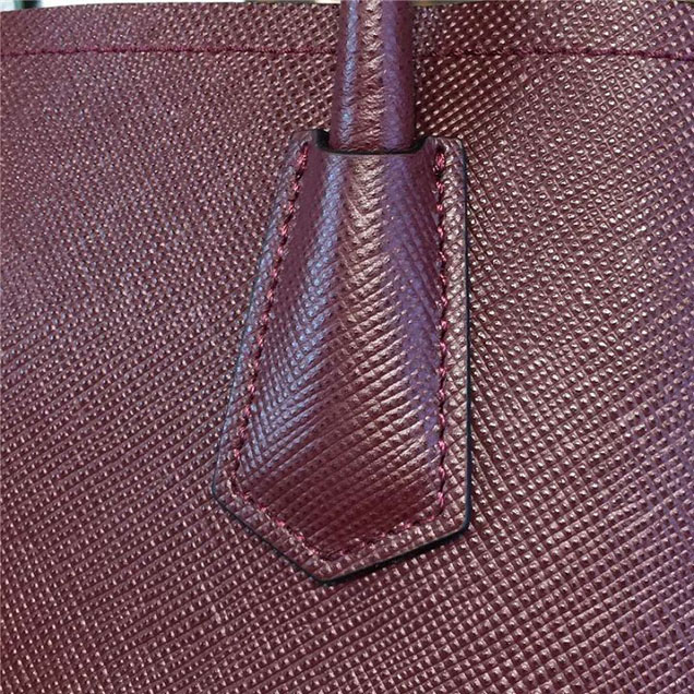 Prada Saffiano Double Handle Tote Bag 26cm Fall Winter 2016 Bag Collection Burgundy