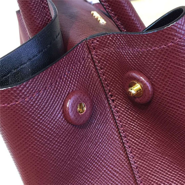 Prada Saffiano Double Handle Tote Bag 30cm Fall Winter 2016 Bag Collection Burgundy
