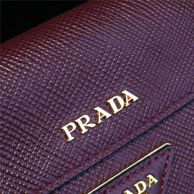 Prada Saffiano Double Handle Tote Bag 35cm Fall Winter 2016 Bag Collection Burgundy