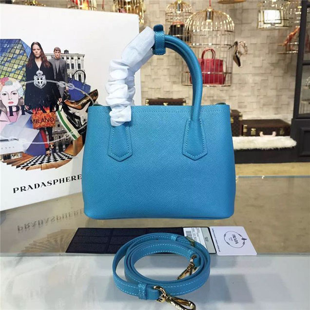 Prada Saffiano Double Handle Tote Bag 26cm Fall Winter 2016 Bag Collection Turquoise
