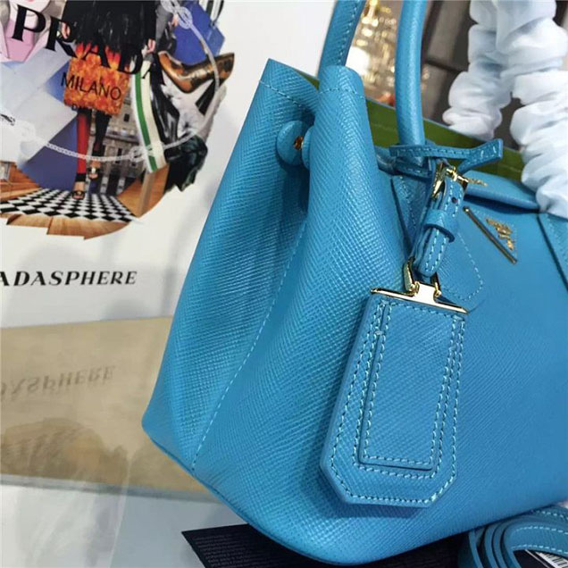 Prada Saffiano Double Handle Tote Bag 26cm Fall Winter 2016 Bag Collection Turquoise