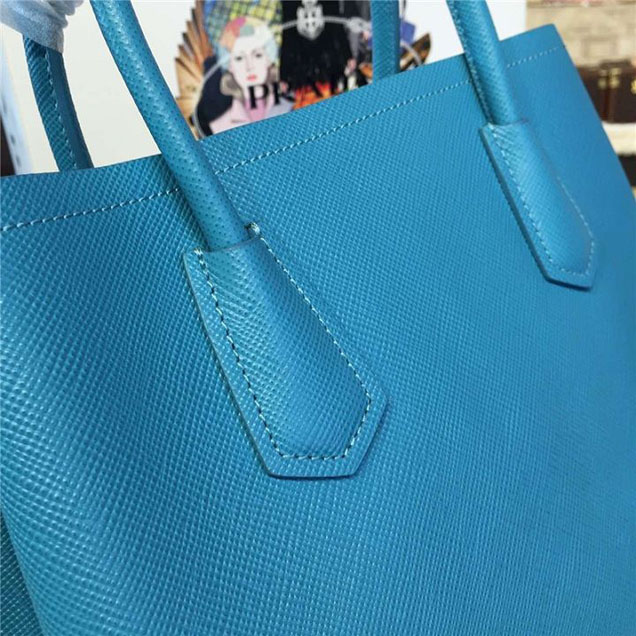 Prada Saffiano Double Handle Tote Bag 30cm Fall Winter 2016 Bag Collection Turquoise