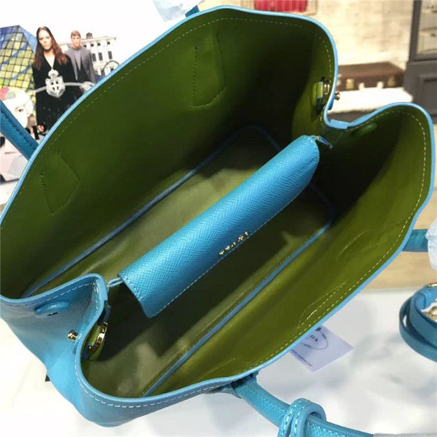 Prada Saffiano Double Handle Tote Bag 30cm Fall Winter 2016 Bag Collection Turquoise