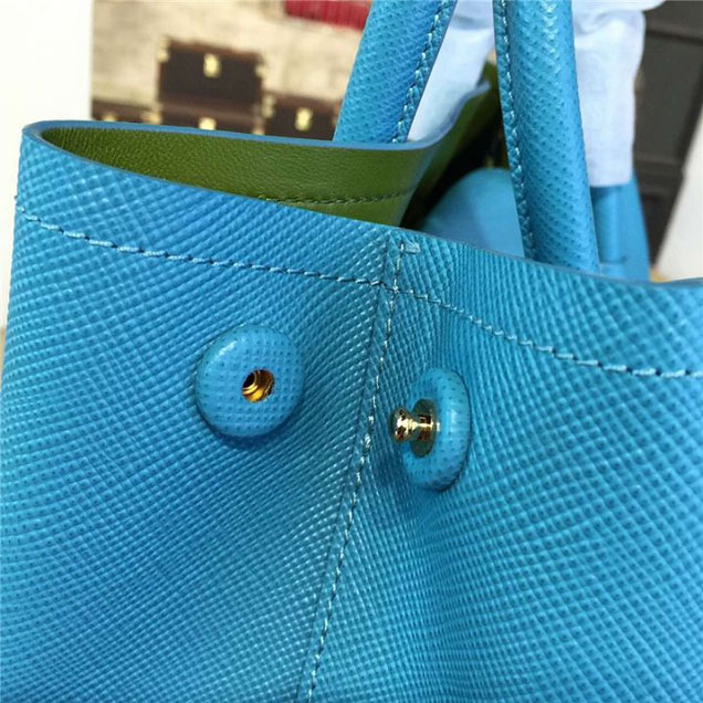 Prada Saffiano Double Handle Tote Bag 33cm Fall Winter 2016 Bag Collection Turquoise