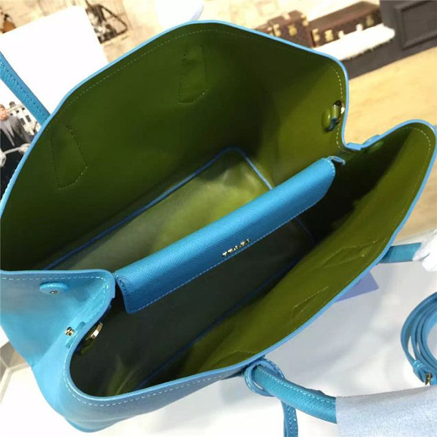 Prada Saffiano Double Handle Tote Bag 35cm Fall Winter 2016 Bag Collection Turquoise