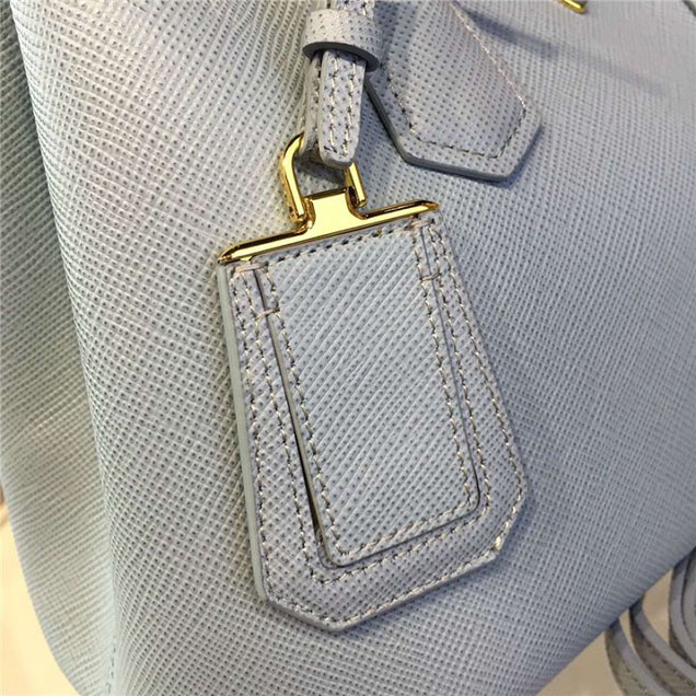 Prada Saffiano Double Handle Tote Bag 30cm Fall Winter 2016 Bag Collection Light Blue