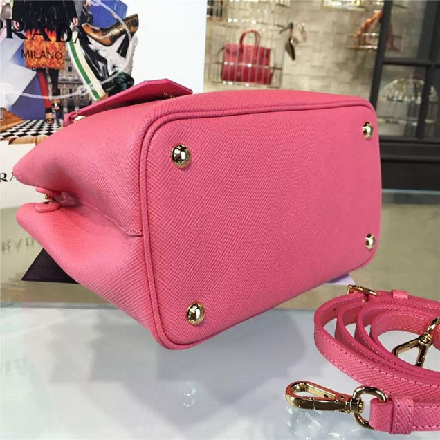 Prada Saffiano Double Handle Tote Bag 26cm Fall Winter 2016 Bag Collection Rose Pink