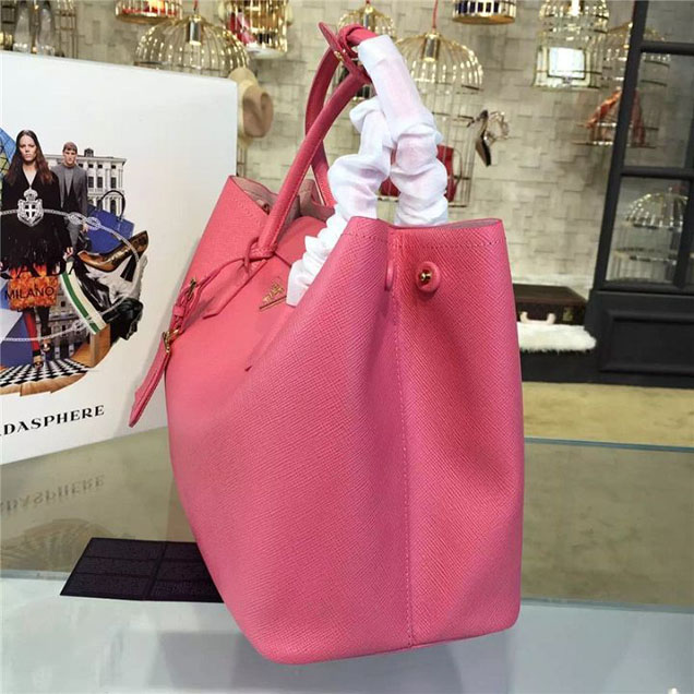 Prada Saffiano Double Handle Tote Bag 35cm Fall Winter 2016 Bag Collection Rose Pink