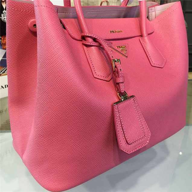 Prada Saffiano Double Handle Tote Bag 35cm Fall Winter 2016 Bag Collection Rose Pink