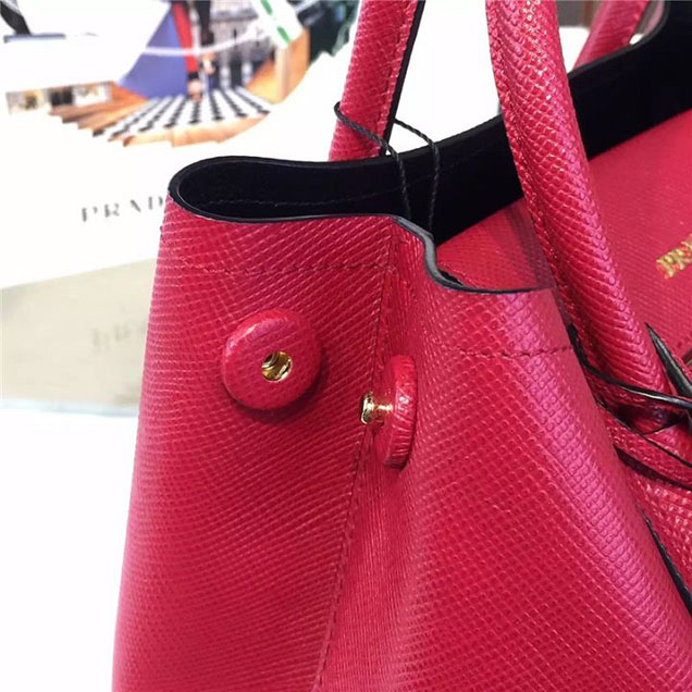 Prada Saffiano Leather Double Handle Tote Bag 26cm Fall Winter 2016 Bag Collection Red