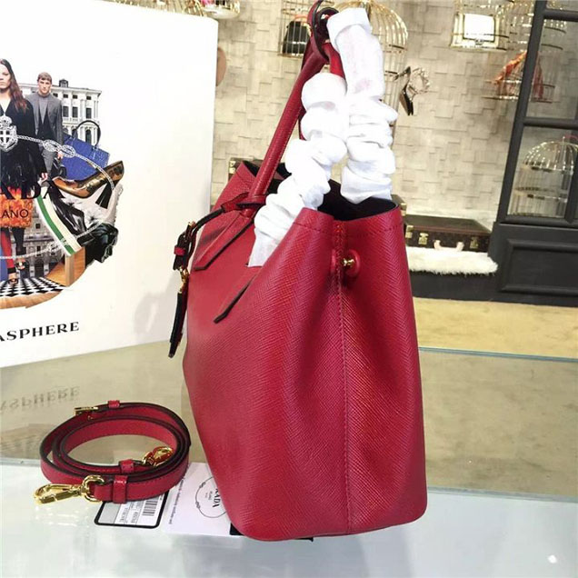 Prada Saffiano Leather Double Handle Tote Bag 30cm Fall Winter 2016 Bag Collection Red