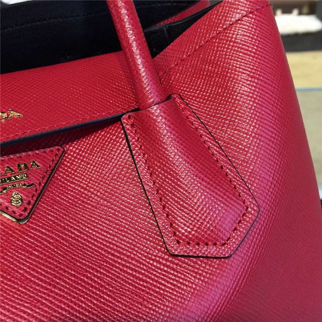 Prada Saffiano Leather Double Handle Tote Bag 30cm Fall Winter 2016 Bag Collection Red