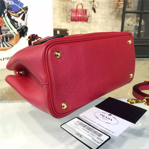 Prada Saffiano Leather Double Handle Tote Bag 30cm Fall Winter 2016 Bag Collection Red