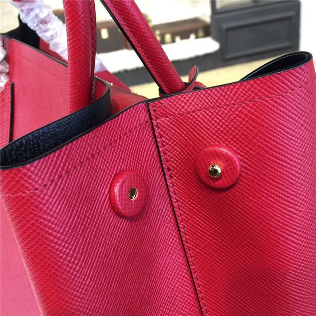 Prada Saffiano Leather Double Handle Tote Bag 35cm Fall Winter 2016 Bag Collection Red