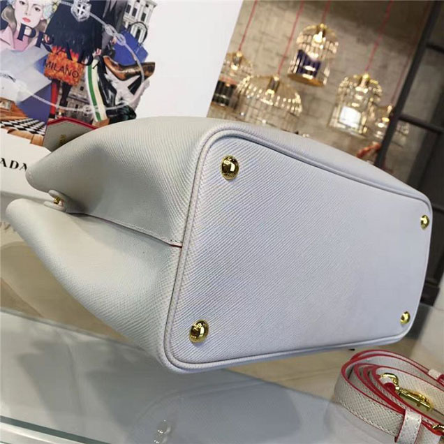 Prada Saffiano Double Handle Tote Bag 33cm Fall Winter 2016 Bag Collection White