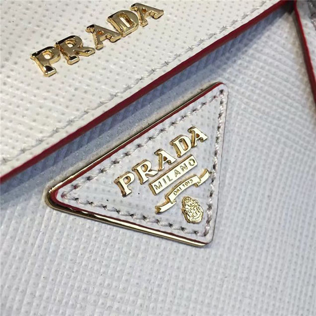 Prada Saffiano Double Handle Tote Bag 26cm Fall Winter 2016 Bag Collection White